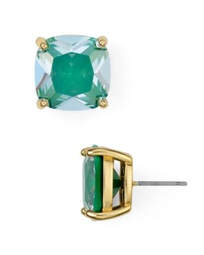 Kate Spade New York Small Square Stud Earrings In Green/gold