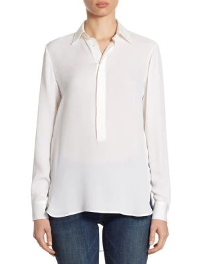 Polo Ralph Lauren Silk Georgette Shirt In Pure White