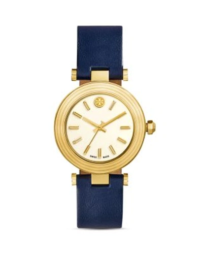 Shop Tory Burch The Classic T Watch, 35mm In Blue