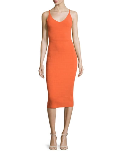 Narciso Rodriguez Sleeveless Colorblock Sheath Dress In Orange