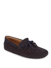 TOD'S SUEDE TIE MOCCASINS,0400095402238