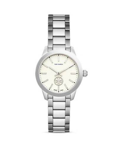 Shop Tory Burch Collins Watch, 32mm In Silver