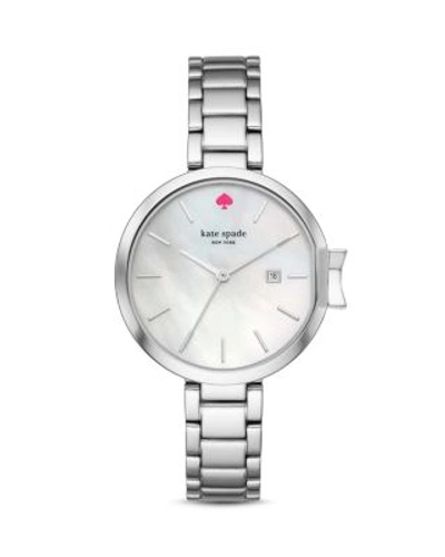 Shop Kate Spade New York Park Row Watch, 34mm In White/silver
