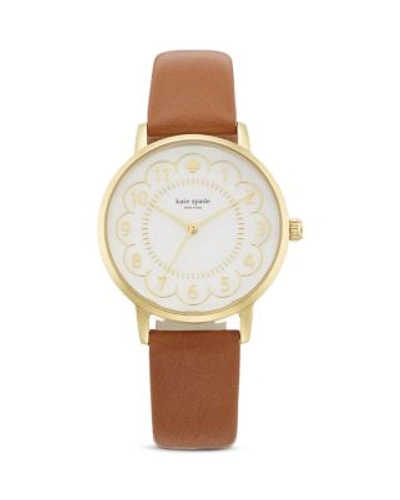 Kate Spade Metro Scallop Brown Leather Watch