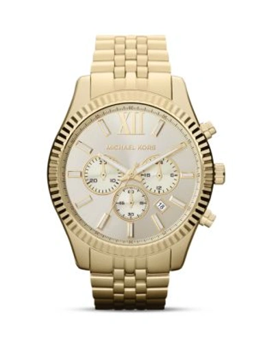 Shop Michael Kors Lexington Watch, 45mm In Gold