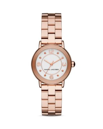 Marc Jacobs Riley Stainless Steel Timepiece In White/rose Gold
