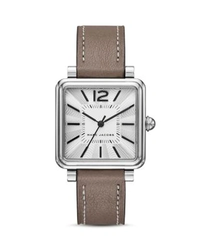 Marc Jacobs 'vic' Leather Strap Watch, 30mm In White
