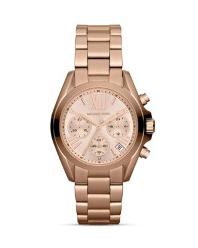 Shop Michael Kors Mini Bradshaw Chronograph Watch In Rose Gold, 35mm In Rose Gold Tone