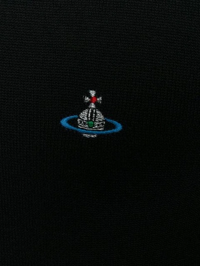 Shop Vivienne Westwood Logo Polo Top In Black