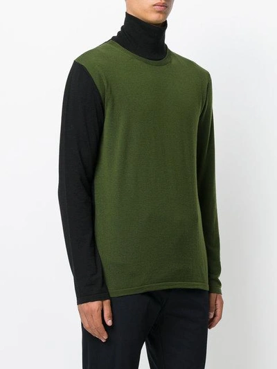 Shop Marni Two Tone Crew Neck Sweater - Green