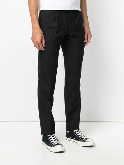 Shop Saint Laurent Straight Leg Trousers In Black