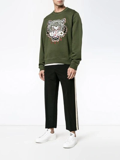 Shop Kenzo Green Tiger Sweatshirt