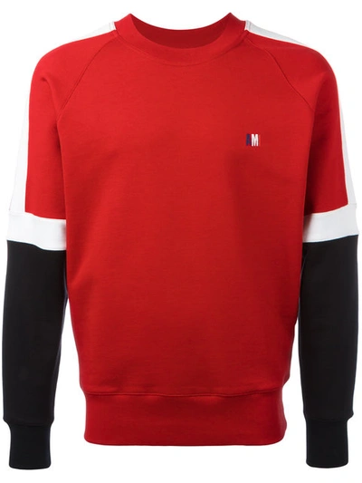 Shop Ami Alexandre Mattiussi Tricolour Sweatshirt In Red