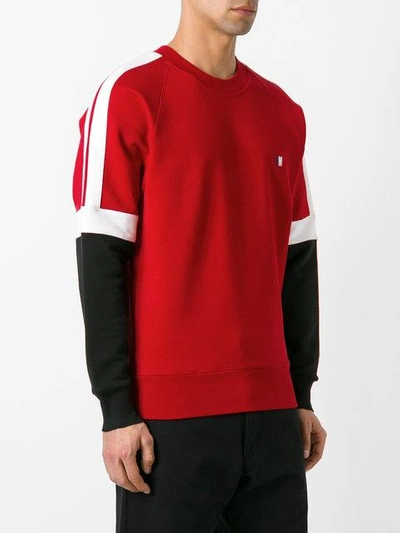 Shop Ami Alexandre Mattiussi Tricolour Sweatshirt In Red