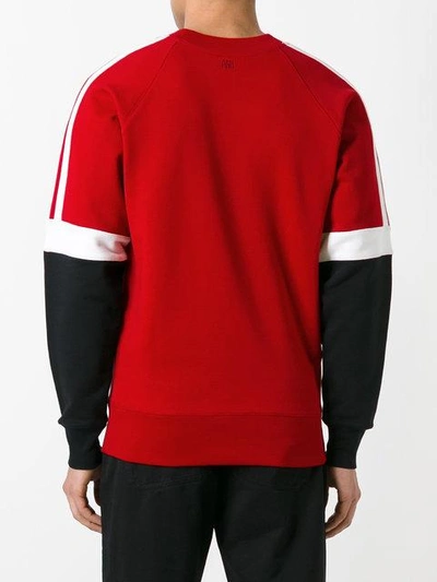 Shop Ami Alexandre Mattiussi Tricolour Sweatshirt In Red