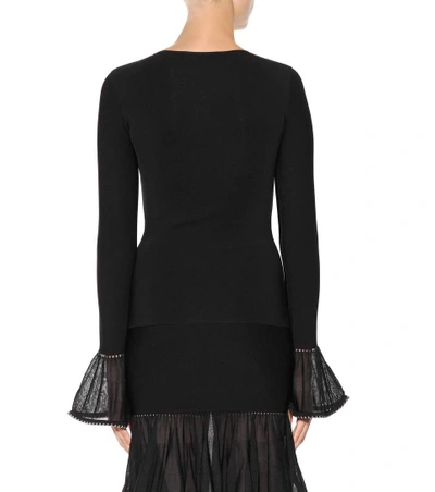 Shop Alexander Wang Embellished Poet-sleeved Top In Black