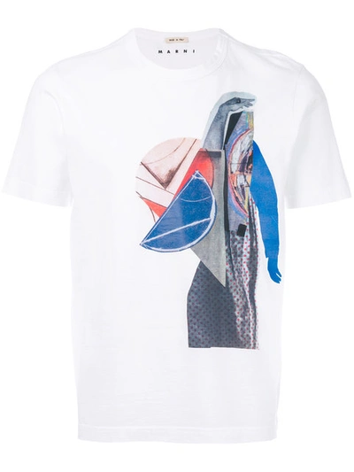 Marni Abstract Print T-shirt In White