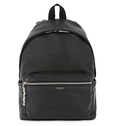 Saint Laurent City Mini Leather Backpack In Black