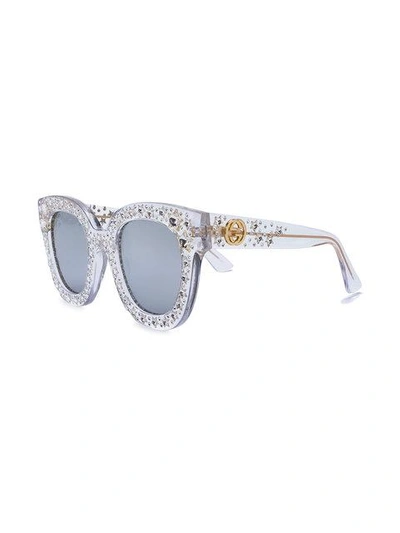 Shop Gucci Eyewear Cat Eye Star Sunglasses - Metallic