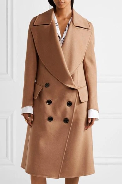 Shop Burberry Crewdale Camel Hair And Wool-blend Coat