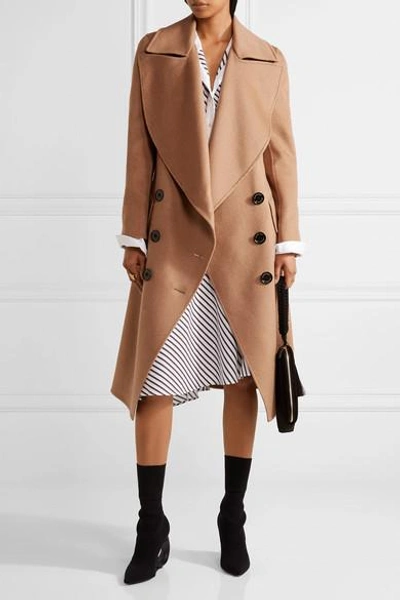 Shop Burberry Crewdale Camel Hair And Wool-blend Coat