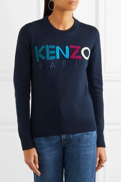 Shop Kenzo Embroidered Wool Sweater