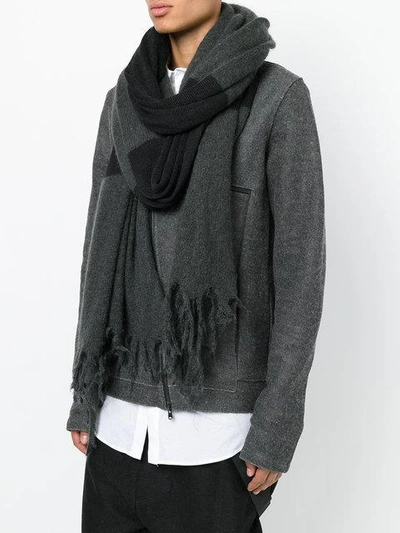 Shop Lost & Found Fringed Scarf In Grey