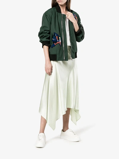 Shop Sies Marjan Asymmetric Midi Skirt In Green
