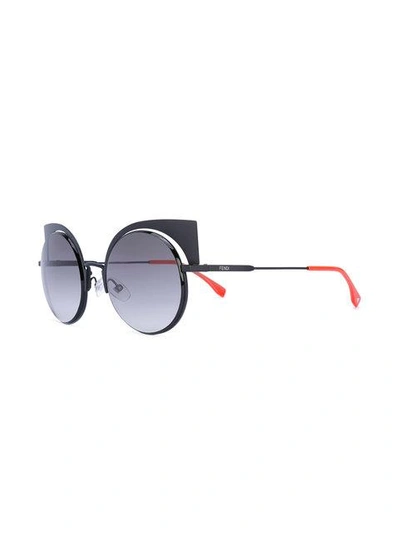 Shop Fendi Eyeshine Sunglasses In Black