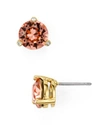 Kate Spade New York Rise And Shine Gold-tone Crystal Stud Earrings In Rose Peach