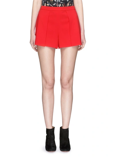 Shop Alice And Olivia 'larissa' Open Pleat Crepe Shorts