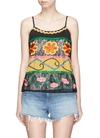 ALICE AND OLIVIA 'Moran' lace panel floral embroidered top