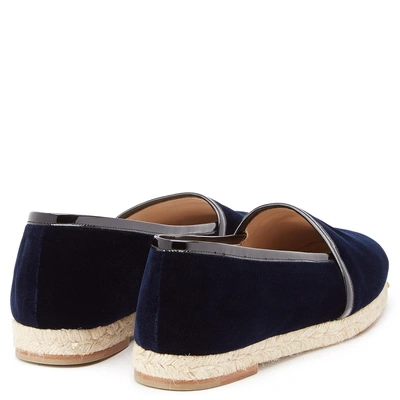 Shop Giuseppe Zanotti - Dark Blue Velvet Espadrilles Santiago In Black