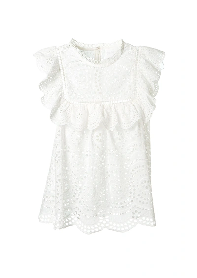 Zimmermann Embroidered White Frill Top