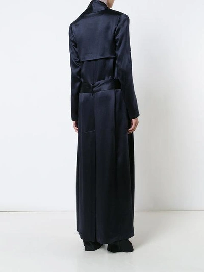 Shop Galvan Robe Duster Coat In Blue