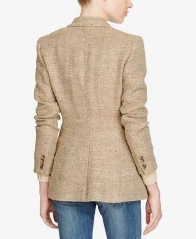 Shop Polo Ralph Lauren Herringbone Blazer In Brown/cream Herringbone