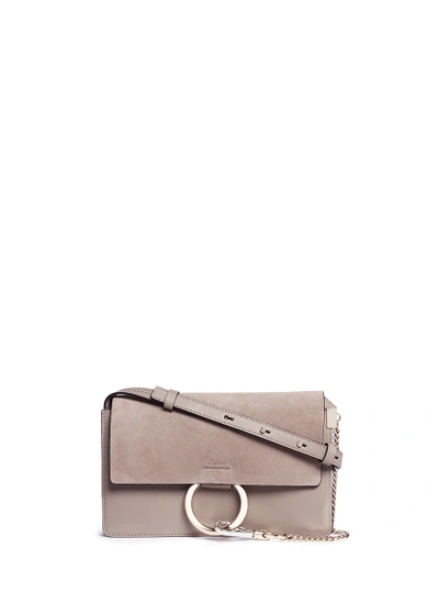 Shop Chloé 'faye' Small Suede Flap Leather Crossbody Bag