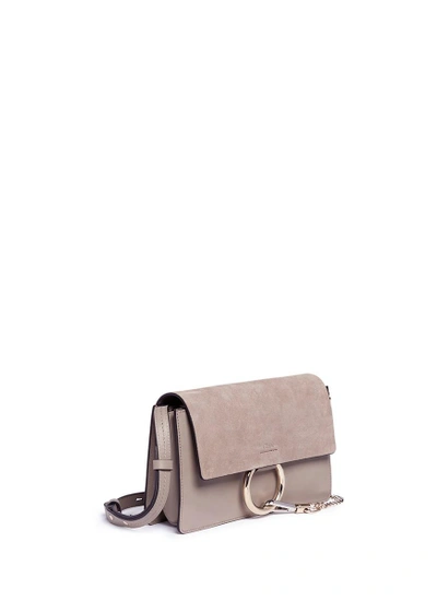 Shop Chloé 'faye' Small Suede Flap Leather Crossbody Bag