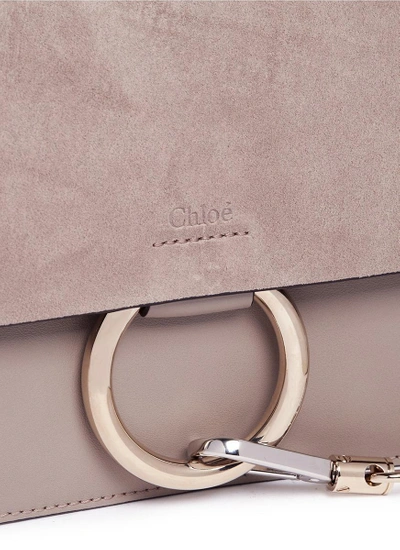 Shop Chloé 'faye' Small Suede Flap Leather Crossbody Bag