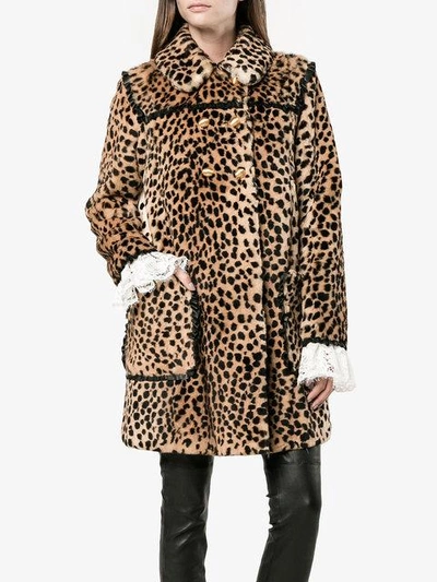 Shop Philosophy Di Lorenzo Serafini Double Breasted Leopard Print Coat - Brown