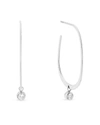 Michael Kors Hoop Drop Earrings In Silver