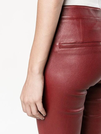 Shop Helmut Lang Leather Leggings In Red