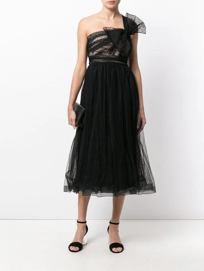 Shop Red Valentino One Shoulder Bow Detail Tulle Dress