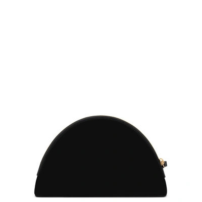 Shop Giuseppe Zanotti - Black Suede Clutch With Gold Leaves Danielle