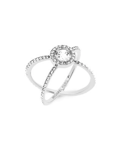 Michael Kors Modern Brilliance Crystal Double-band Ring/silvertone