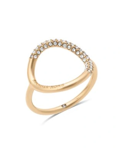 Shop Michael Kors Open Circle Ring In Gold