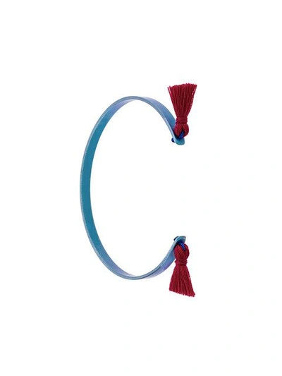 Shop Ileana Makri Summer Titan Tassel Cuff In Blue