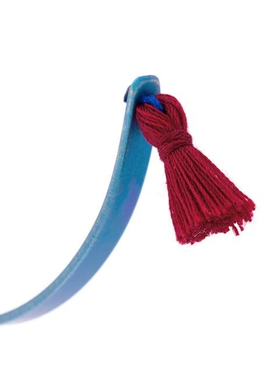 Shop Ileana Makri Summer Titan Tassel Cuff In Blue