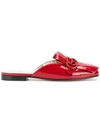Gucci Marmont Patent Leather Slippers In Red