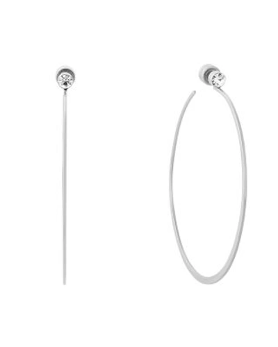 Shop Michael Kors Hoop Earrings In Silver
